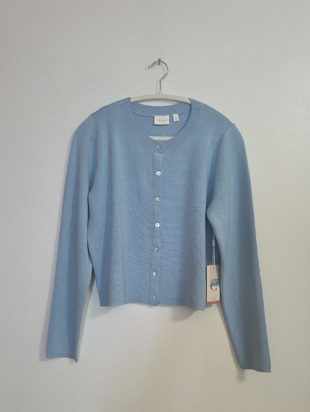 Cyrus Light Blue Crewneck Button Cardigan Medium NWT